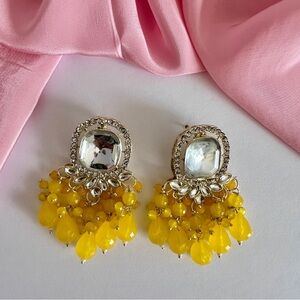 Crystal Drop Statement Earrings - Unbranded